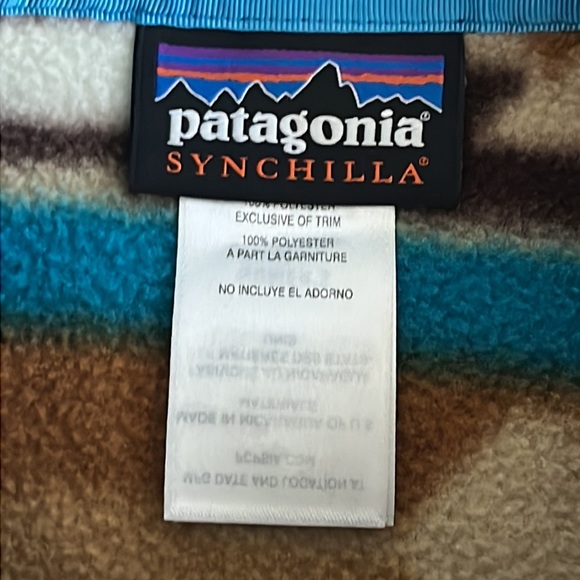 Patagonia Synchilla Snap-T Pullover Size M Guatemalan Tango Bear - Picture 3 of 9